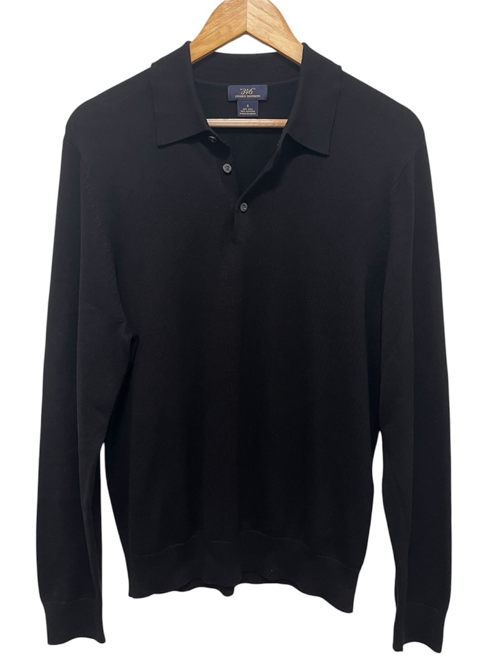 Brooks Brothers 346 Silk Blend Black Knit Sweater Size Small
